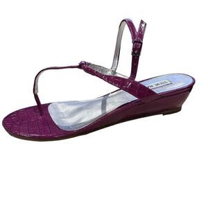Steve Madden p-kimi thong Sandals purple faux crocodile Size 9